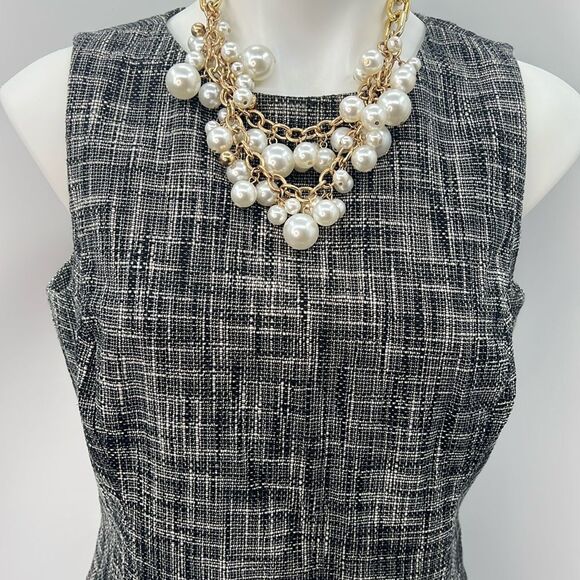 Talbots black white cotton sleeveless dress size 12P - Picture 2 of 9